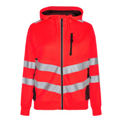 Engel Safety Women's Zip Up Hoodie (8027-241) - Hi-Vis Red/Black