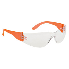 Portwest PW32 Wrap Around Safety Spectacles (Clear/Orange Hi-Vis)