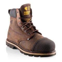 Buckbootz B301 Safety Boots, Goodyear Welted, Hard as Nails - SB P HRO SRC (Chocolate Oil Brown)
