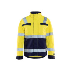 Blaklader 4087 Multinorm Jacket - Hi Vis, Flame Retardant (Yellow/Navy Blue)