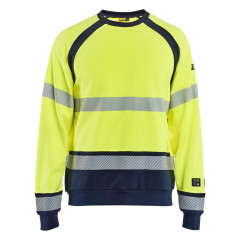 Blaklader 3088 Sweatshirt Multinorm - Flame Retardant - Hi-Vis Yellow/Navy Blue