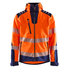 Blaklader 4491 Hi-Vis Softshell Jacket - Waterproof, Windproof, Rail Spec (High Vis Orange/Navy)