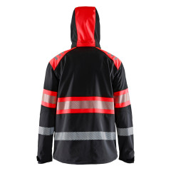 Blaklader 4494 Hi-Vis Softshell Jacket - Black/Red Hi-Vis