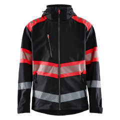 Blaklader 4494 Hi-Vis Softshell Jacket - Black/Red Hi-Vis