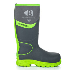 Buckbootz BBZ8000 High Visibility Safety Neoprene Wellington Boots - Buckler - Grey / Green
