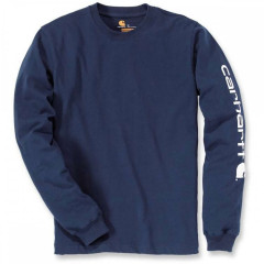 Carhartt EK231 Sleeve Logo Long Sleeve T-Shirt - Navy Blue
