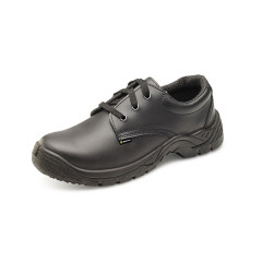 Click CDDSTS Black Smooth Leather Tie Shoe - Dual Density - S1P SRC (Black)