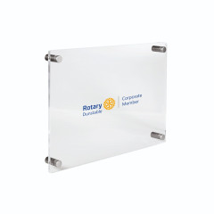Rotary Personalised Corporate Member Plaque - SMALL, CLEAR (A5 - 210 x 148.5mm)