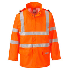 Portwest FR41 Sealtex Flame Retardant Hi-Vis Jacket - Class 3, Waterproof (Orange) - Medium - SALE