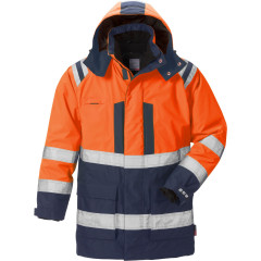 Fristads High Vis Airtech 3-In-1 Parka CL 3 4036 GTT - Waterproof, Windproof, Breathable, Rail Spec (Hi Vis Orange/Navy)