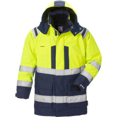 Fristads High Vis Airtech 3-In-1 Parka CL 3 4036 GTT - Waterproof, Windproof, Breathable (Hi Vis Yellow/Navy)