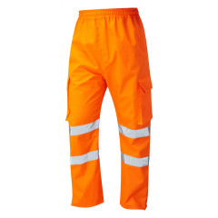 Leo Workwear APPLEDORE ISO 20471 Class 1 Cargo Overtrouser - Hi Vis Orange