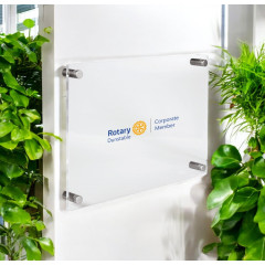 Rotary Personalised Corporate Member Plaque - SMALL, WHITE (A5 - 210 x 148.5mm)