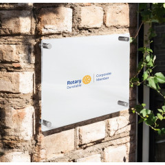 Rotary Personalised Corporate Member Plaque - LARGE, WHITE (A4 - 297 x 210mm)
