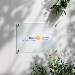 Rotary Personalised Corporate Member Plaque - SMALL, CLEAR (A5 - 210 x 148.5mm)