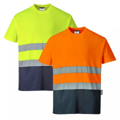 Portwest S173 Hi-Vis Two Tone Cotton Comfort T-shirt - Class 2, Rail Spec