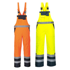 Portwest S489 Hi-Vis Contrast Winter Bib and Brace - Waterproof, Rail Spec