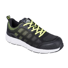 Portwest FT15 Steelite Tove Safety Trainer S1P (Black / Green)