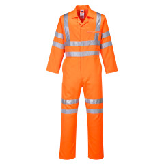Portwest RT42 Hi-Vis Poly-Cotton Service Coverall - Rail Spec GO/RT (Orange)