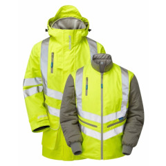 Pulsar P487 7-in-1 Storm Coat With Interactive Body Warmer (Hi Vis Yellow)