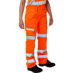 Pulsar PR336LDS Class 2 Ladies Rail Spec Combat Trouser (High Vis Orange)