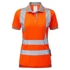 Pulsar PR701 Ladies Rail Spec Short Sleeve Polo Shirt (High Vis Orange)