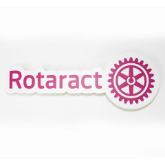 LARGE Printed Rotaract - Wheel and Text (700mm Wide x 293mm High)