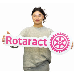 LARGE Printed Rotaract - Wheel and Text (700mm Wide x 293mm High)