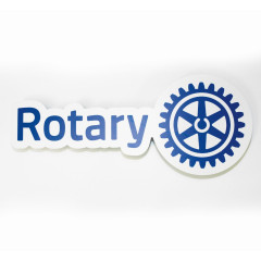 LARGE Azure Blue Printed Rotary - MBS 'Master Brand Signature' (700mm Wide x 293mm High)