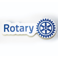 SMALL Azure Blue Printed Rotary - MBS 'Master Brand Signature' (400mm Wide x 165mm High)