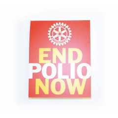‘End Polio Now’ Board with Red and Yellow Logo