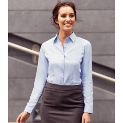 Russell Collection Ladies Long Sleeve Herringbone Shirt (962F)