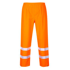 Portwest S480 Hi-Vis Traffic Trousers - Waterproof, Rail Spec (Orange)