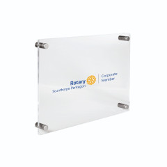 Rotary Personalised Corporate Member Plaque - LARGE, CLEAR (A4 - 297 x 210mm)