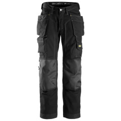 Snickers 3223 Rip-Stop Floorlayer Holster Pocket Trousers (Black / Black)