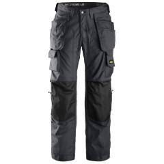 Snickers 3223 Rip-Stop Floorlayer Holster Pocket Trousers (Steel Grey / Black)