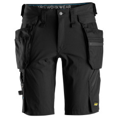 Snickers 6108 LiteWork Shorts+ with Detachable Holster Pockets (Black/Black)