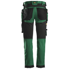Snickers 6241 AllroundWork Stretch Work Trousers with Holster Pockets (Forest Green/Black)