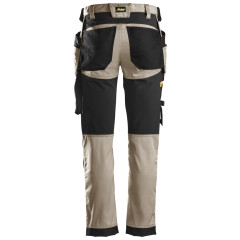 Snickers 6241 AllroundWork Stretch Work Trousers with Holster Pockets (Khaki/Black)