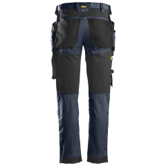 Snickers 6241 AllroundWork Stretch Work Trousers with Holster Pockets (Navy/Black)