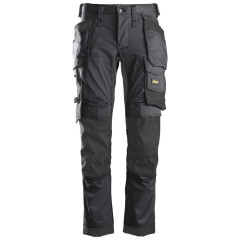 Snickers 6241 AllroundWork Stretch Work Trousers with Holster Pockets (Steel Grey/Black)