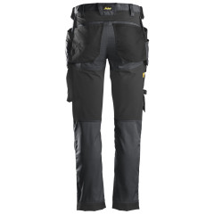 Snickers 6241 AllroundWork Stretch Work Trousers with Holster Pockets (Steel Grey/Black)