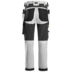 Snickers 6241 AllroundWork Stretch Work Trousers with Holster Pockets (White/Black)