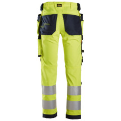 Snickers 6243 High-Vis Class 2 Stretch Trousers Holster Pockets (Hi Viz Yellow / Black)