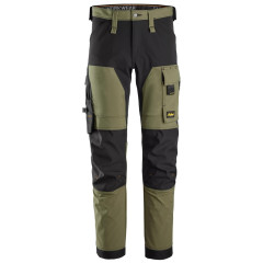 Snickers 6375 AllroundWork 4-way Stretch Trousers Without Holster Pockets (Khaki Green)