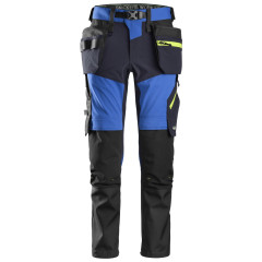 Snickers 6940 FlexiWork Softshell Stretch Work Trousers Holster Pockets (True Blue / Navy)