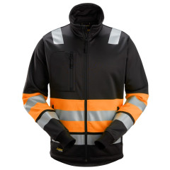 Snickers 8034 High-Vis Class 1 Full Zip Jacket (Black / Hi Vis Orange)