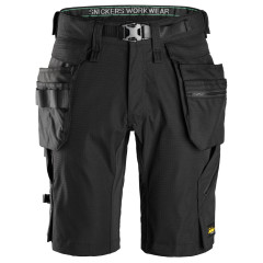 Snickers 6172 FlexiWork Shorts Detachable Holster Pockets (Black)