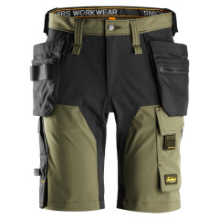 Snickers 6175 AllroundWork 4-way Stretch Shorts with Holster Pockets (Khaki Green)