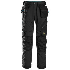 Snickers 6210 LiteWork 37.5 Lightweight Work Trousers Holster Pockets - 38 Waist 30 Leg (Snickers Size 108), Black - SALE